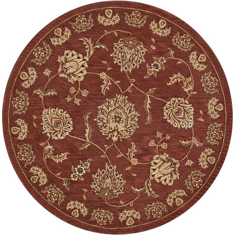 Nourison Hand-tufted Area Rug - 8' Round - Rust - Round