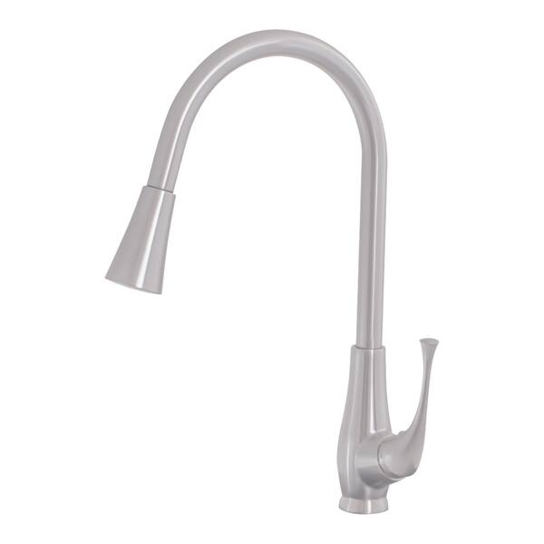 Shop Novatto Single Lever Pull Down Kitchen Faucet Brushed Nickel