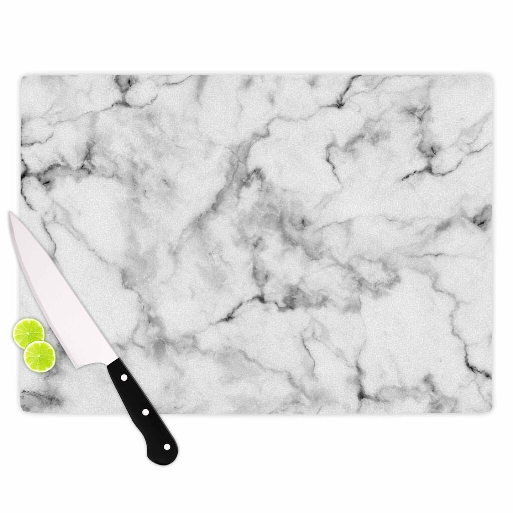 KESS InHouse Kess Original White Marble Gray White Cutting Board