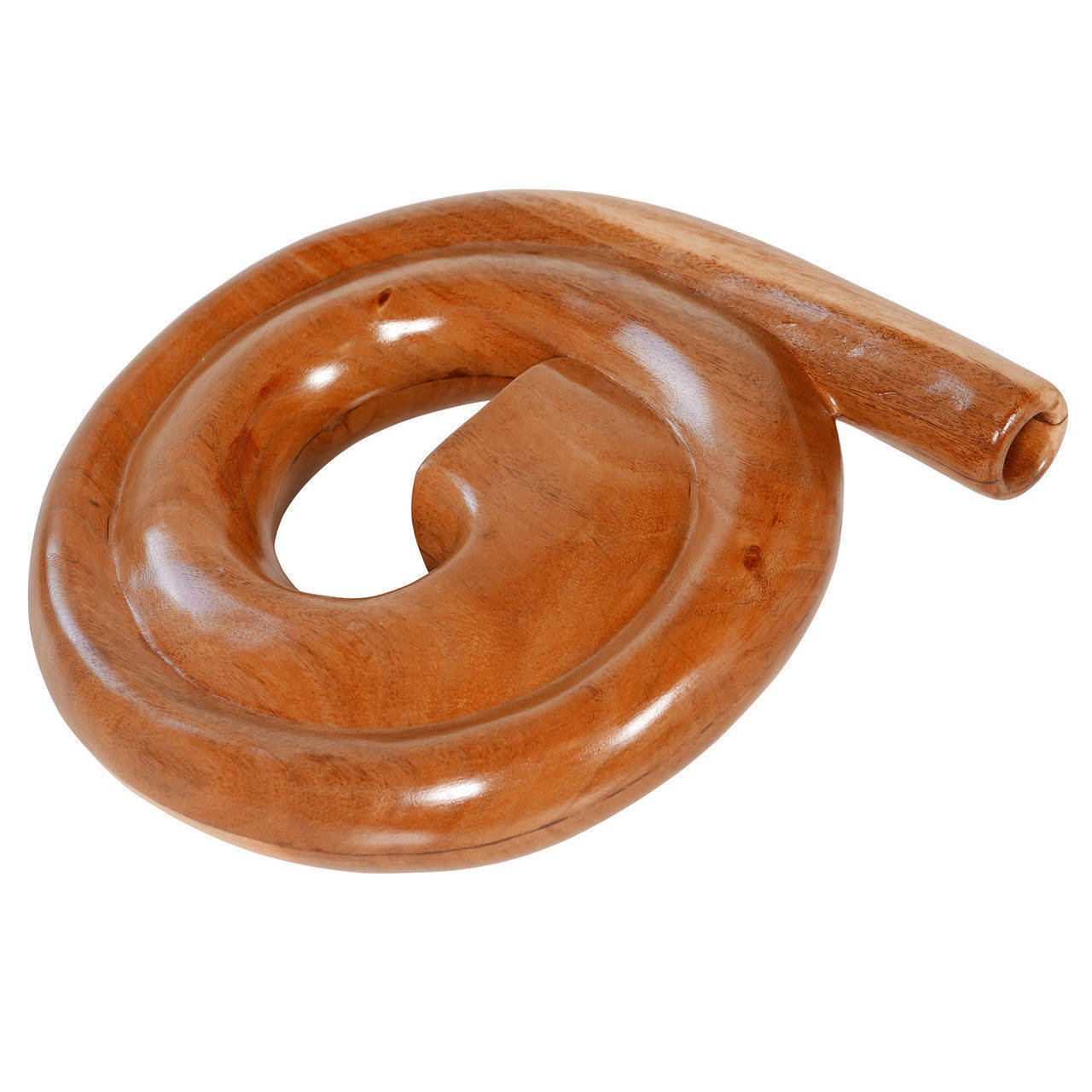 Handmade Aboriginal Spiral Didgeridoo Horn, Natural Brown 818028019320