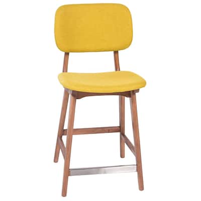Ivor Yellow Polyester Bar Stool