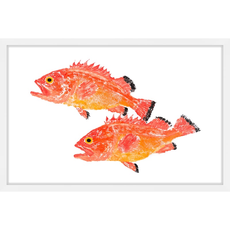 'Yelloweye Rockfish' Framed Painting Print - Multi-Color