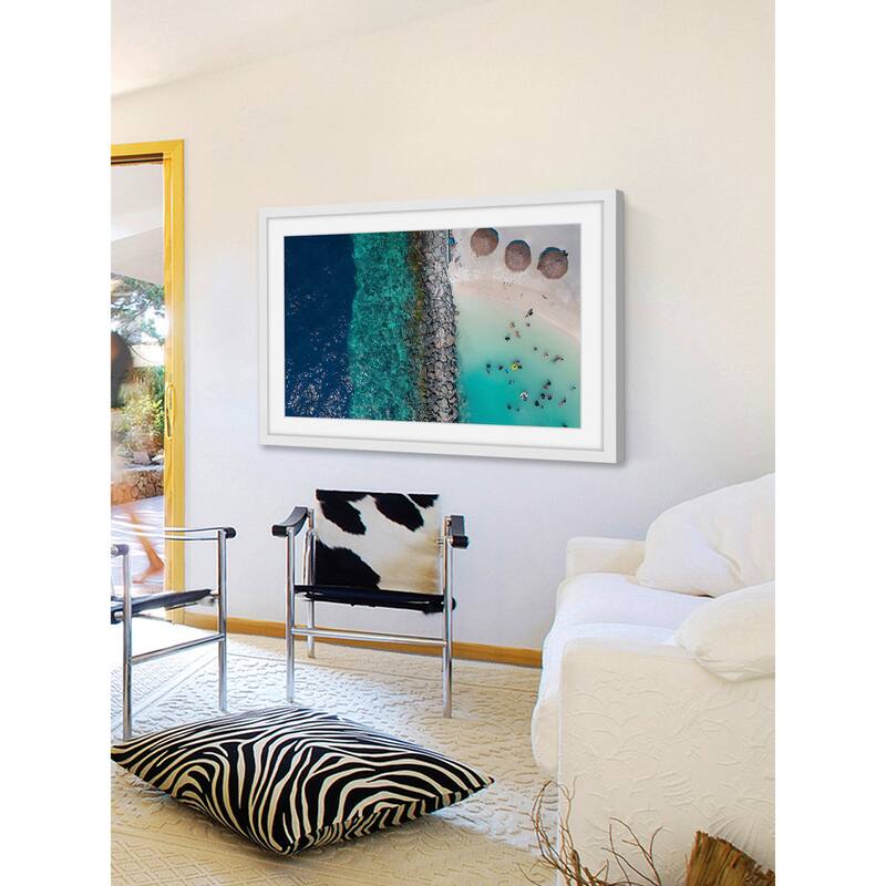 Marmont Hill - 'Three Tiki Huts' by Hassan Ishan Framed Painting Print - Multi-Color