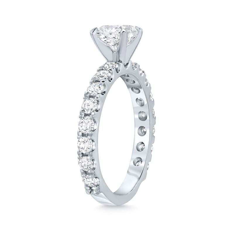 Auriya Classic 1 3/4ctw Round Diamond Engagement Ring Platinum Certified (H-I, SI1-SI2)