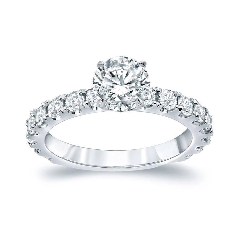 Auriya Classic 2ctw Round Diamond Engagement Ring Platinum Certified