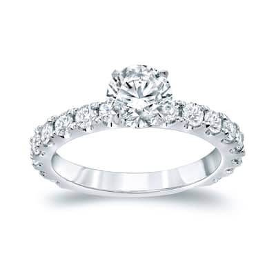 Auriya Classic 2ctw Round Diamond Engagement Ring Platinum Certified