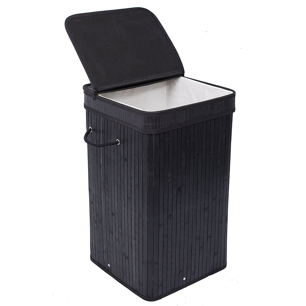 divided laundry hamper with lid
