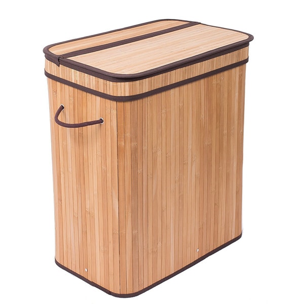 double laundry hamper with lid