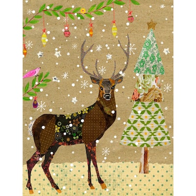 Marmont Hill - Handmade Christmas Reindeer Print on Wrapped Canvas