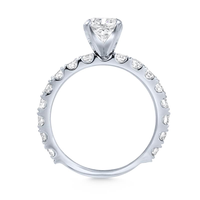 Auriya Platinum 2ctw Cushion-cut Diamond Engagement Ring Certified (H-I, SI1-SI2)