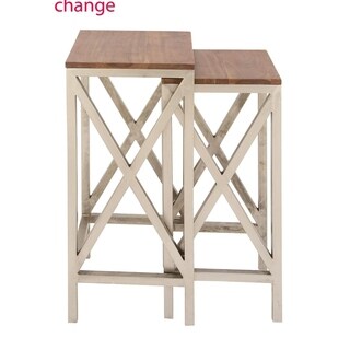 Studio 350 Metal Wood Side Table Set Of 2 28 Inches 30 High Ping The Best Deals On Coffee Sofa End Tables