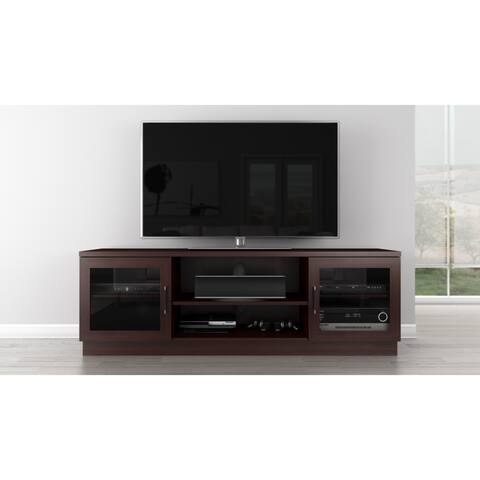 Furnitech Contemporary Cappuccino-finish 70-inch 3-shelf TV Stand Console