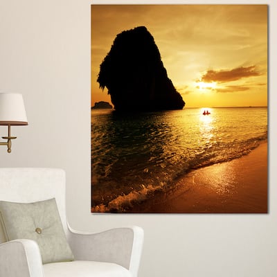 Designart "Amazing Evening Tropical Beach" Seashore Wall Art Print