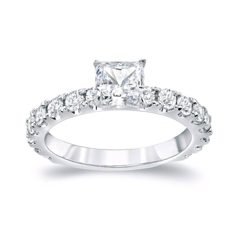 Auriya Classic 1 3/4ctw Princess-Cut Diamond Engagement Ring Platinum Certified