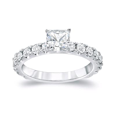 Auriya Classic 1 3/4ctw Princess-Cut Diamond Engagement Ring Platinum Certified