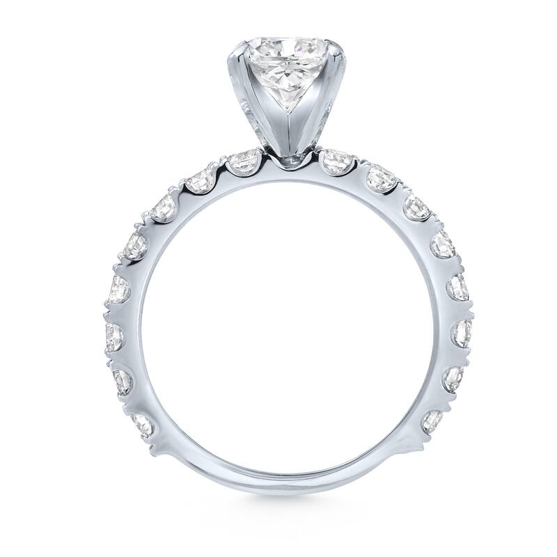 Auriya Classic 2 1/2ctw Princess-Cut Diamond Engagement Ring Platinum Certified (H-I, SI1-SI2)