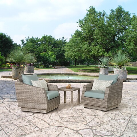 Cannes Club Chairs and Side Table in Spa Blue by RST Brands