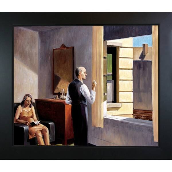 La Pastiche Edward Hopper 'Hotel by the Railroad, 1952' Hand Painted Framed Oil Reproduction on