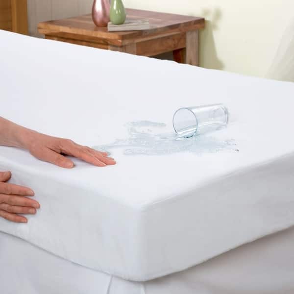 slide 2 of 2, Elegant Comfort Waterproof Mattress Protector Hypoallergenic Deep Pocket Construction