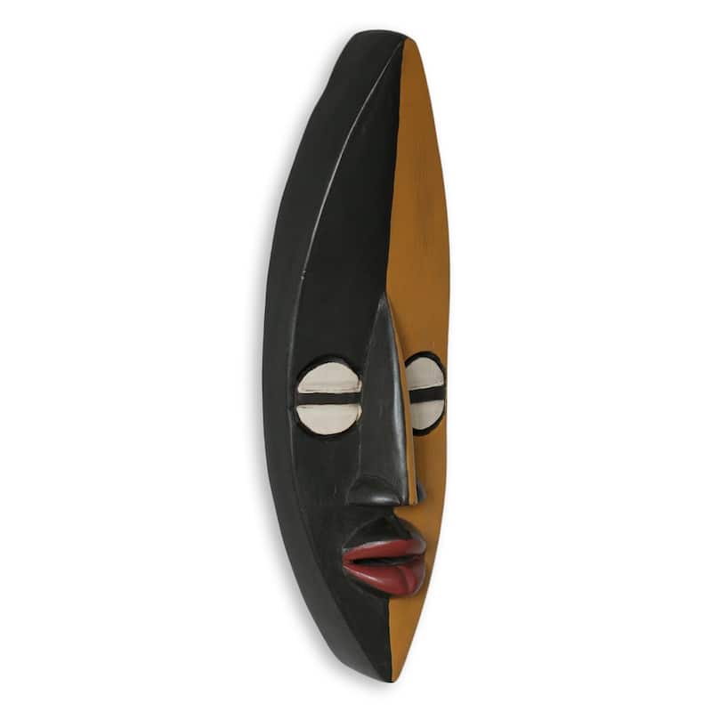 Handmade Sese Wood 'Companionship' African Wall Mask (Ghana)