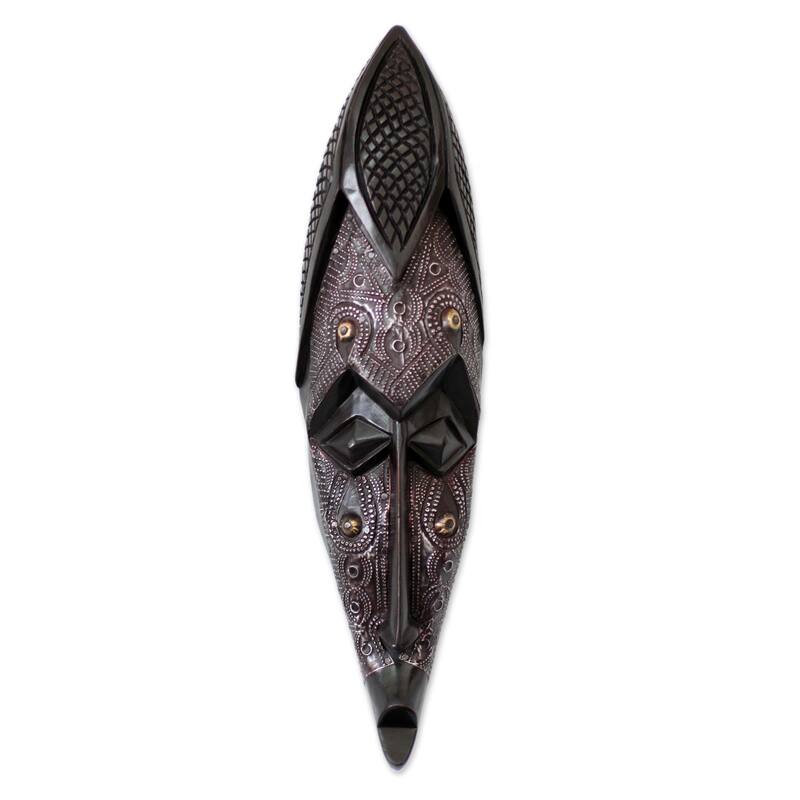 Handmade Sese Wood 'Virgin Girl' African Wall Mask (Ghana)