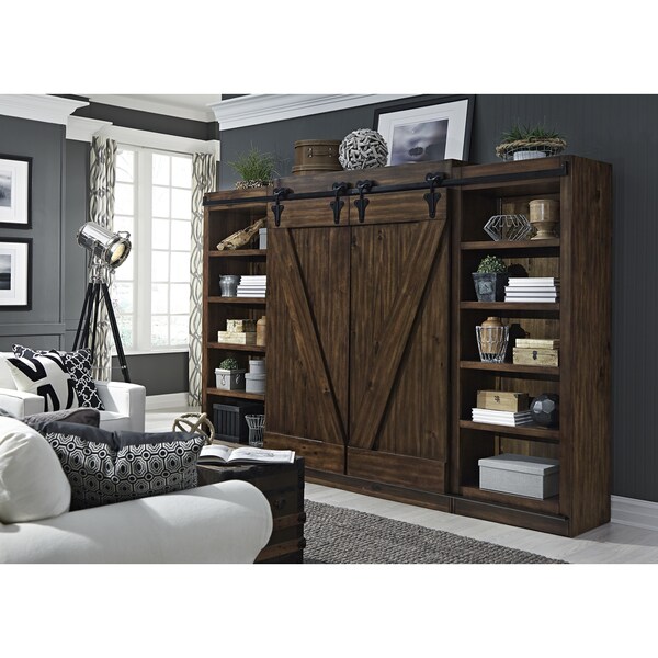 Lancaster III Farmhouse Rustic Tobacco Entertainment Center With Piers Lancaster III Farmhouse Rustic Tobacco Entertainment Center With Piers