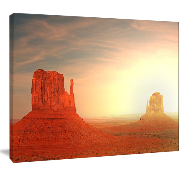 Designart Monument Valley Utah Usa Landscape Art Print Canvas Orange Overstock 13134307