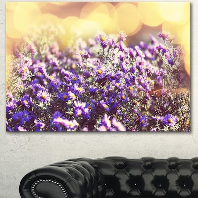 Designart "Purple Little Wild Flowers " Extra Large Floral Canvas Art - Purple