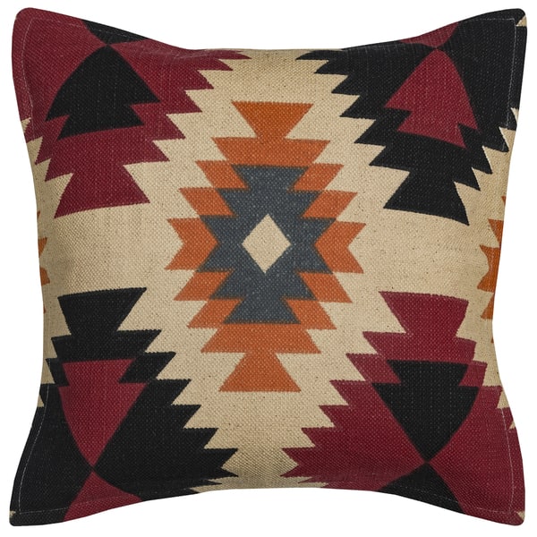 slide 1 of 1, Rizzy Home Arden Loft Orange and Ivory Cotton Southwest Throw Pillow