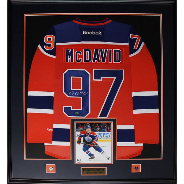 Connor McDavid Edmonton Oilers Framed Signed Jersey
