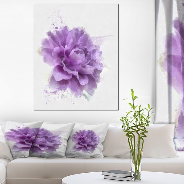 Designart Rose Watercolor Illustration Modern Floral Canvas Wall Art
