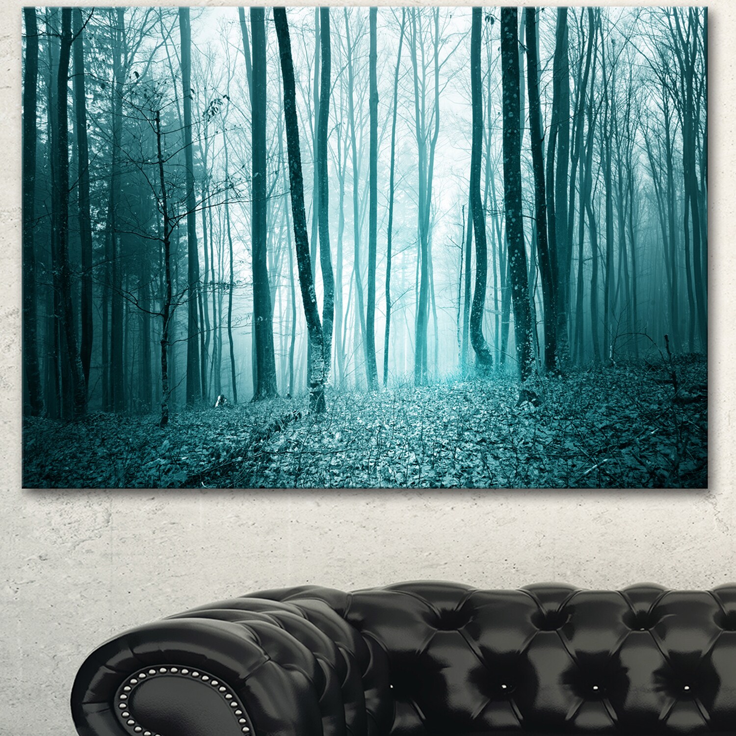 Designart Turquoise Colored Magic Forest Modern Forest Canvas Art Blue Overstock Designart Turquoise Colored Magic Forest Modern Forest Canvas Art Blue Overstock
