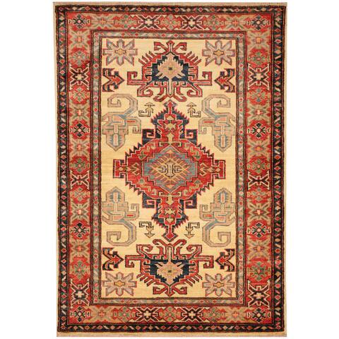 HERAT ORIENTAL Handmade One-of-a-Kind Kazak Wool Rug - 3' x 4'2