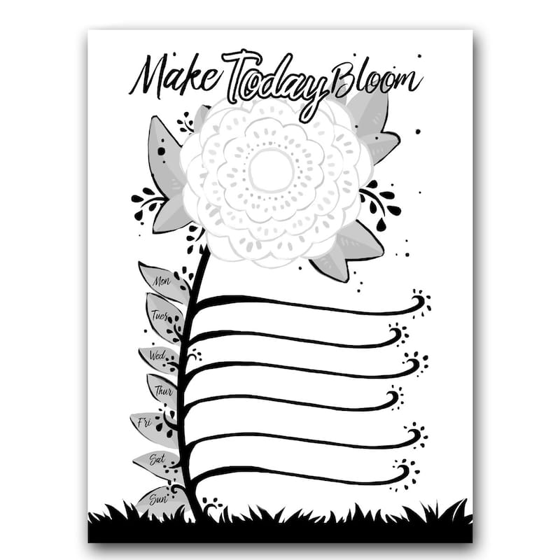 'Make Today Bloom' Dry Erase Weekly Calendar on ArtPlexi