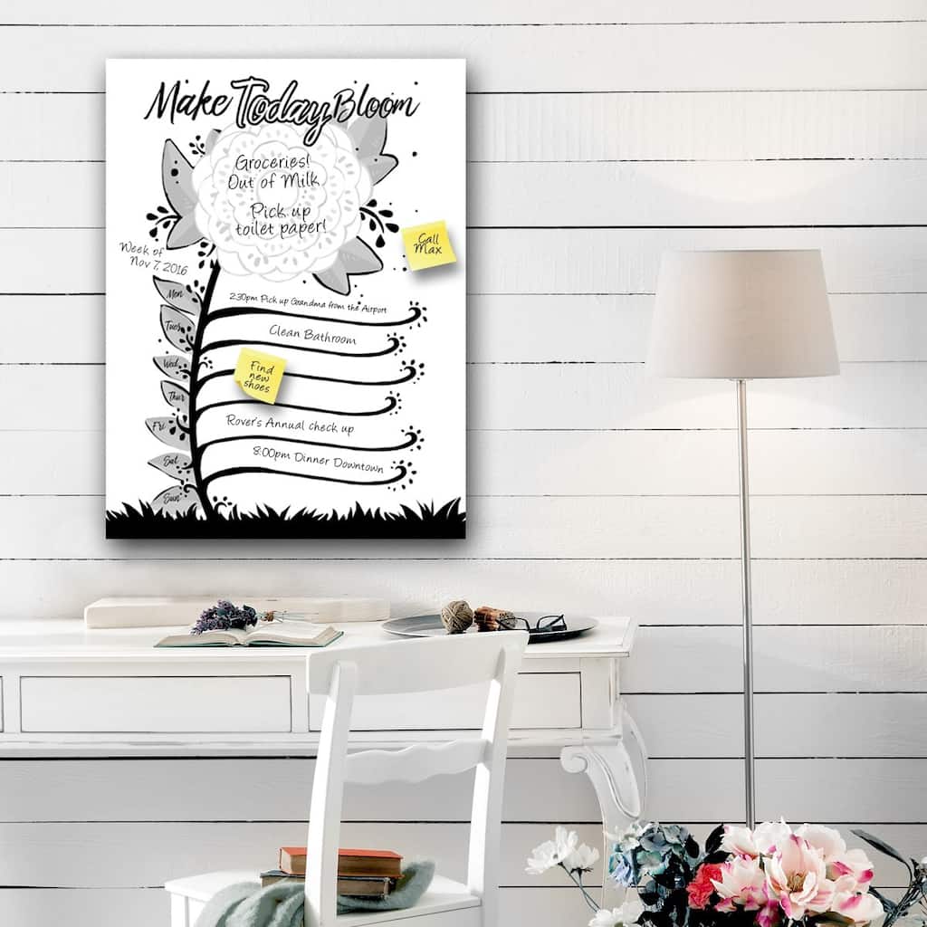 'Make Today Bloom' Dry Erase Weekly Calendar on ArtPlexi