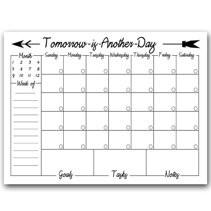 'Arrowhead' Dry Erase Monthly Calendar on ArtPlexi