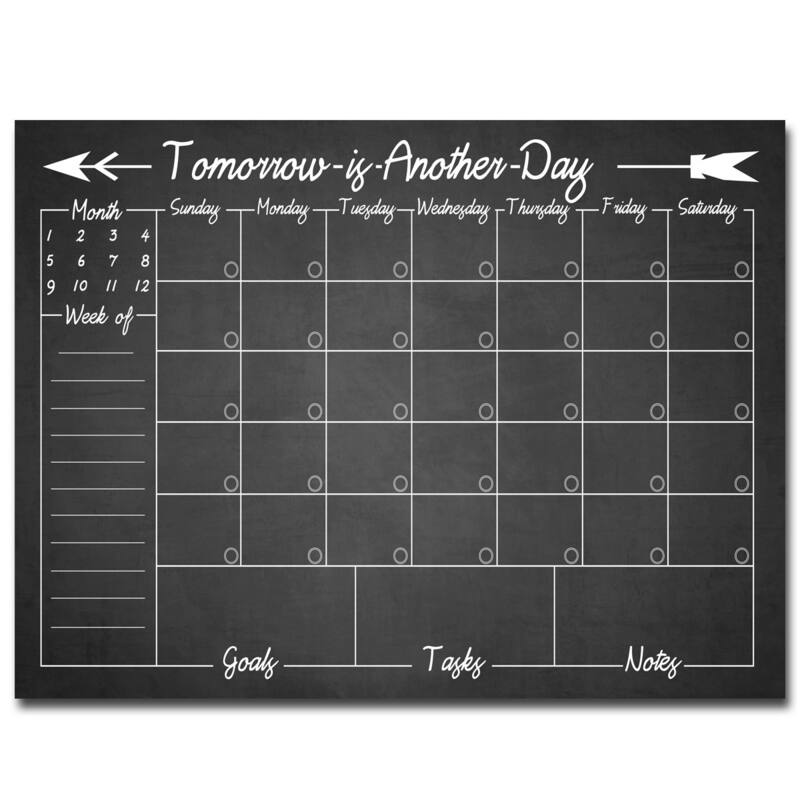 'Tomorrow' Dry Erase Monthly Calendar on ArtPlexi