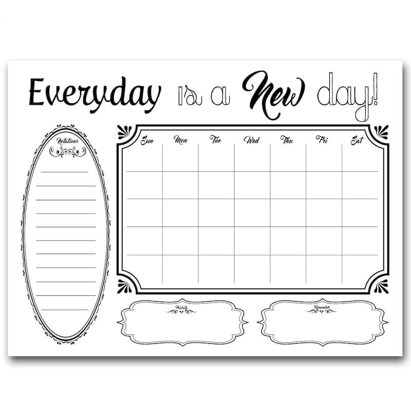 'Shabby Chic' Dry Erase Monthly Calendar on ArtPlexi