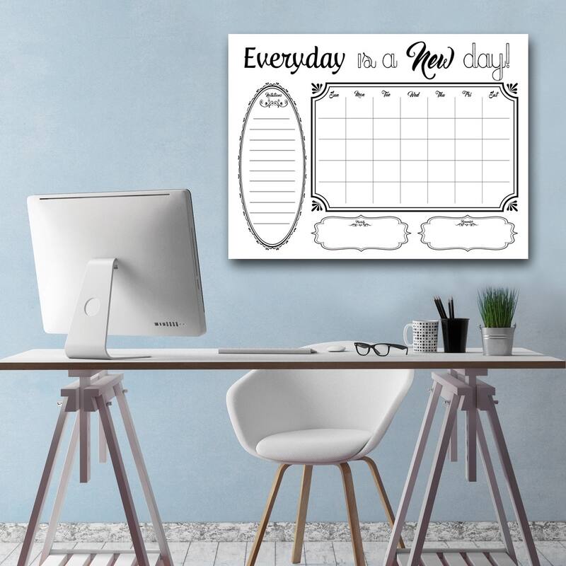 'Shabby Chic' Dry Erase Monthly Calendar on ArtPlexi