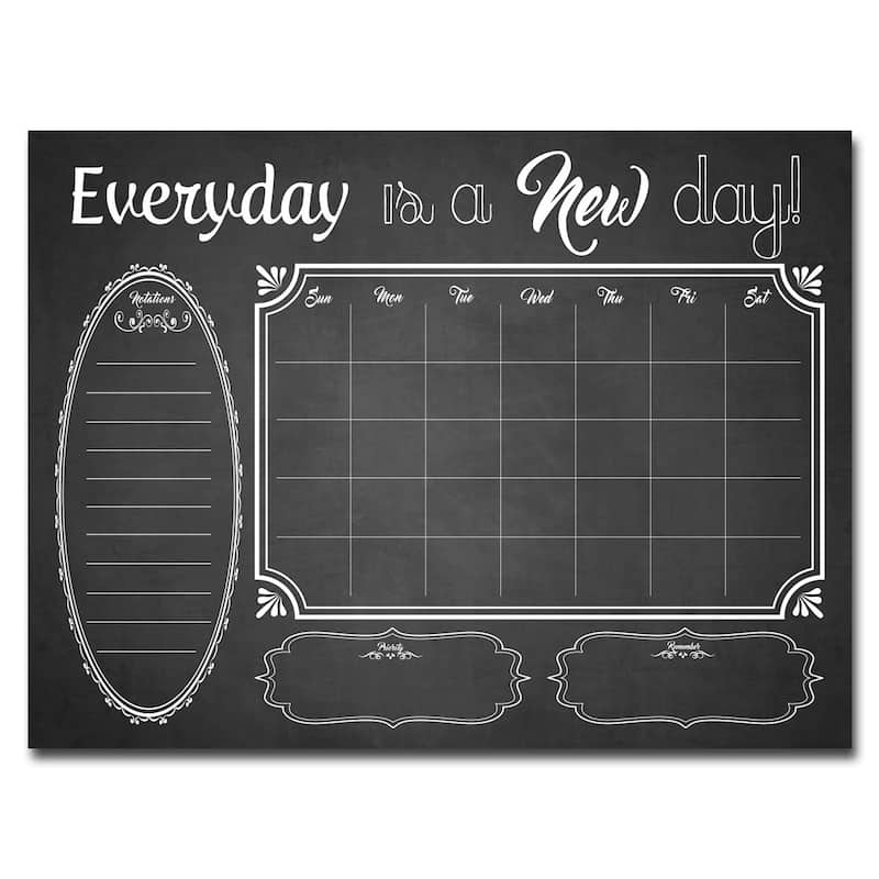 'Shabby Chic' Dry Erase Monthly Calendar on ArtPlexi
