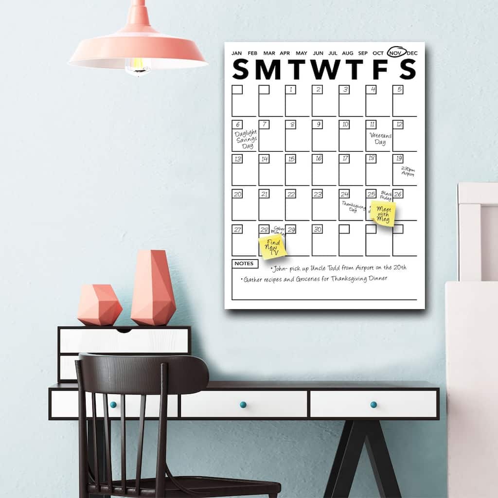 Ready2HangArt Modern Dry Erase Monthly Calendar on ArtPlexi