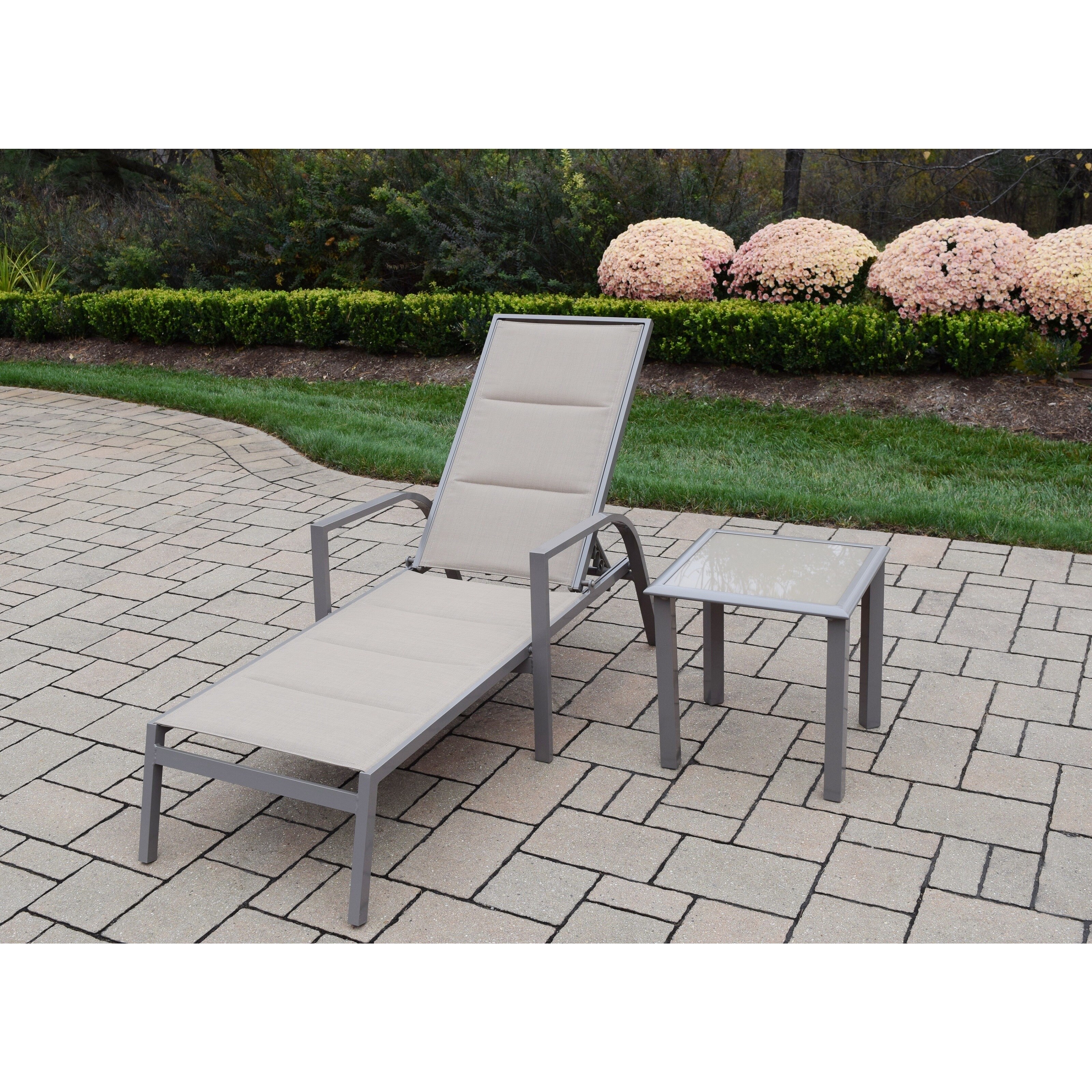 Shop Sydney Padded Sling Chaise Lounge And Side Table Set Free