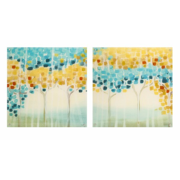 Forest Mosaic Acrylic Floating Wall Art - Ast 2