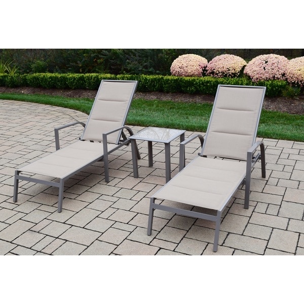 Engelhard 3-piece Padded Chaise Lounge and Side Table Set by Havenside Home