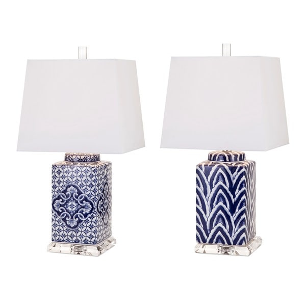 Carolina Hand-painted Ceramic Lamp - Set of 2
