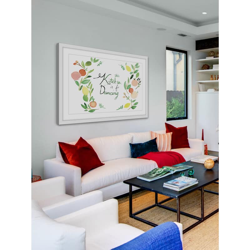 Marmont Hill - 'Kitchen Dancing' by Christine Lindstrom Framed Painting Print - Multi-Color
