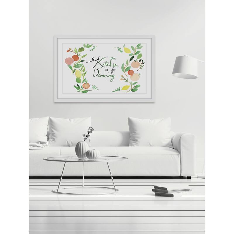 Marmont Hill - 'Kitchen Dancing' by Christine Lindstrom Framed Painting Print - Multi-Color
