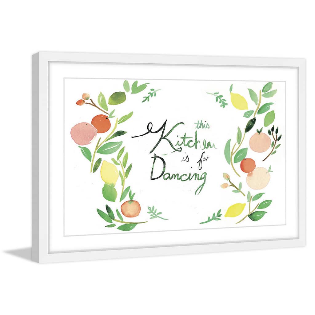 Marmont Hill - 'Kitchen Dancing' by Christine Lindstrom Framed Painting Print - Multi-Color