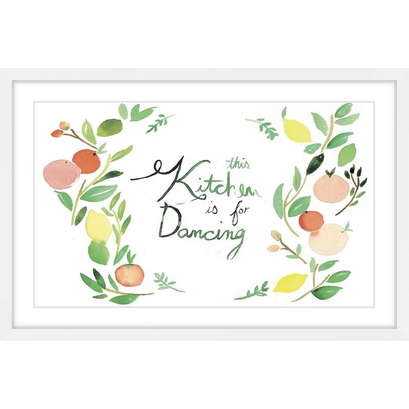 Marmont Hill - 'Kitchen Dancing' by Christine Lindstrom Framed Painting Print - Multi-Color