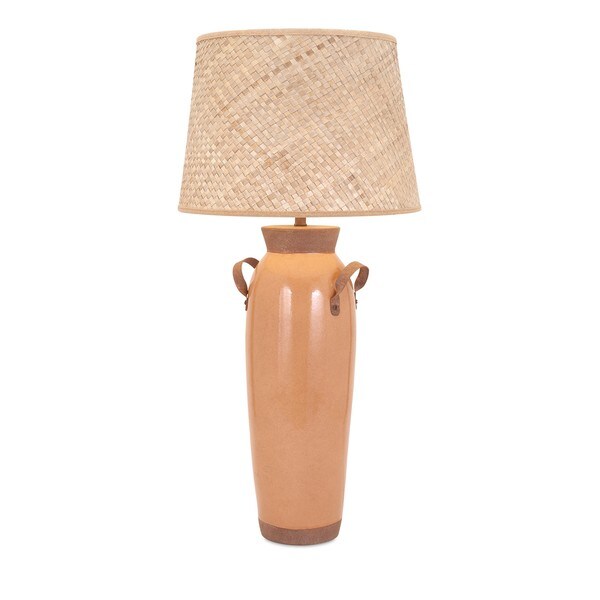 Toleda Terracotta Table Lamp with Woven Shade